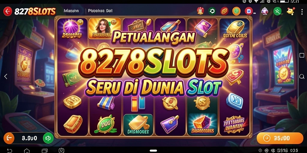 Gameplay seru 8278SLOTS dengan tema petualangan.