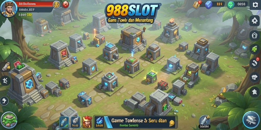 Tampilan gameplay seru dari 988SLOT dalam genre Tower Defense.