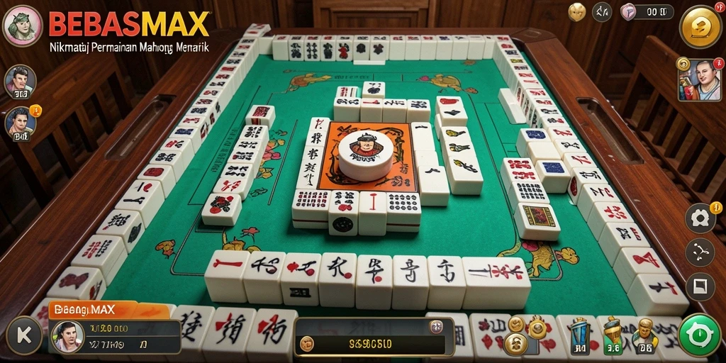 Tampilan gameplay Mahjong yang menarik dalam BEBASMAX.