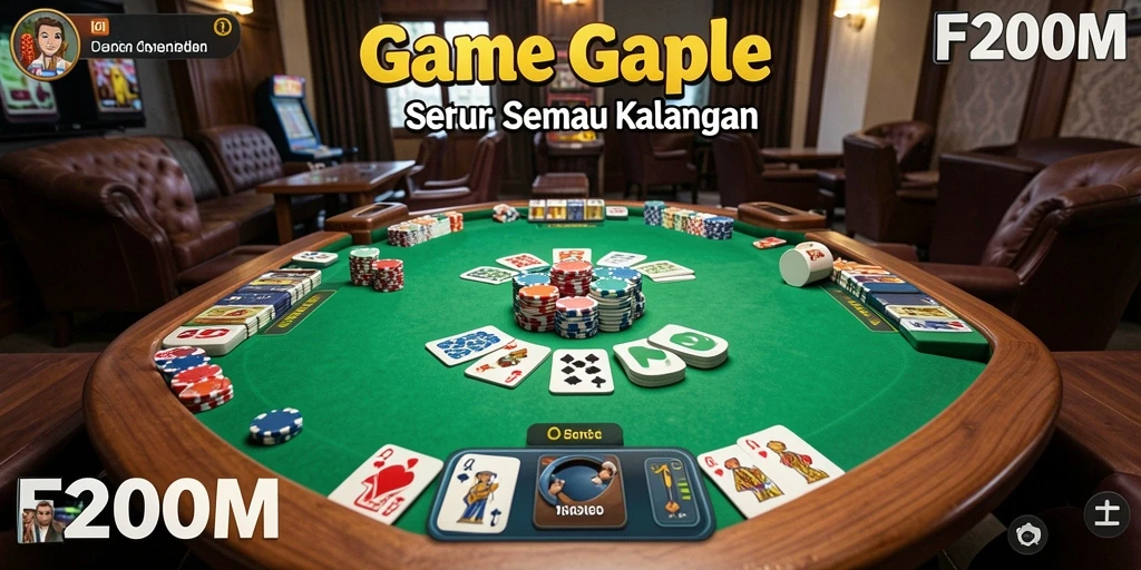 Screenshot gameplay F200M menampilkan suasana seru bermain Gaple.