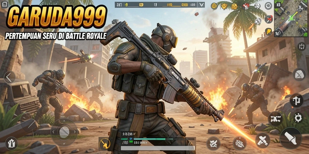 Tangkapan layar gameplay GARUDA999 menampilkan aksi pertempuran seru.