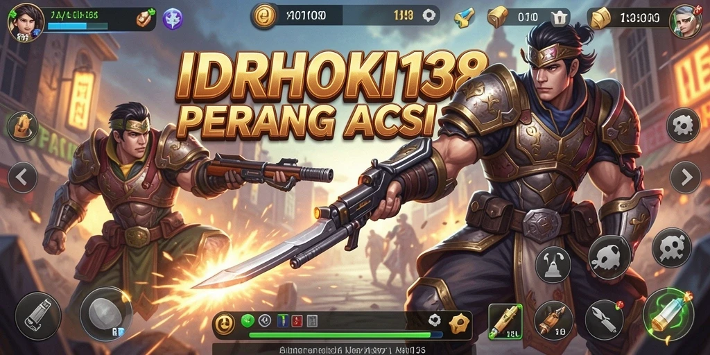 Tampilan aksi mendebarkan dalam gameplay IDRHOKI138.