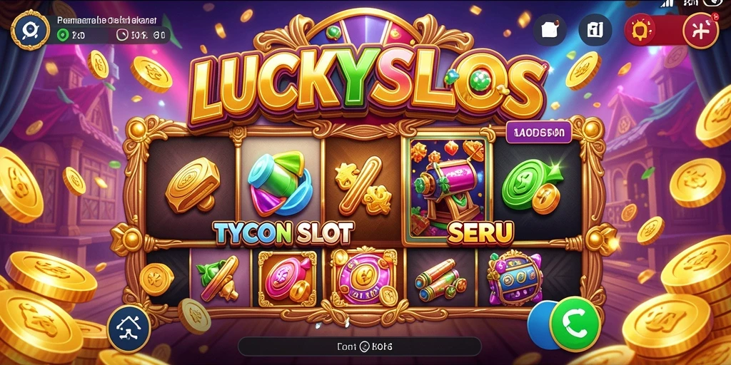 Screenshot LUCKYSLOTS menampilkan gameplay Tycoon yang menarik.