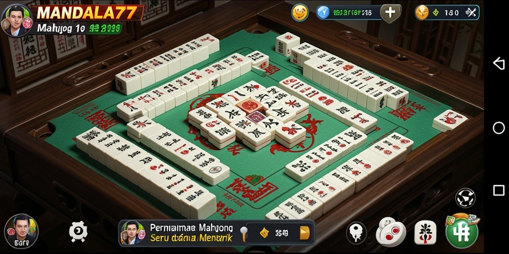 Gameplay seru Mahjong di MANDALA77 dengan berbagai level.