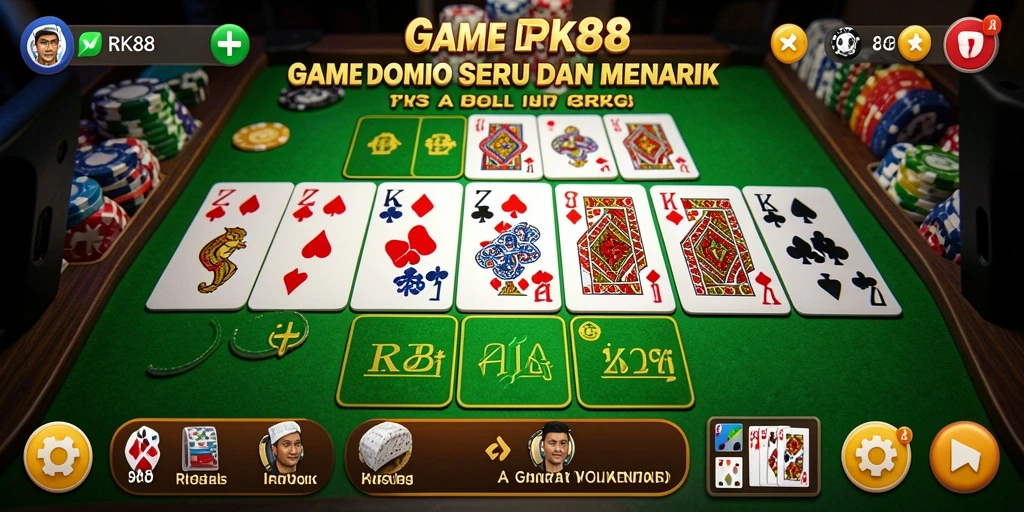 Tampilan gameplay Domino yang menarik dan seru.